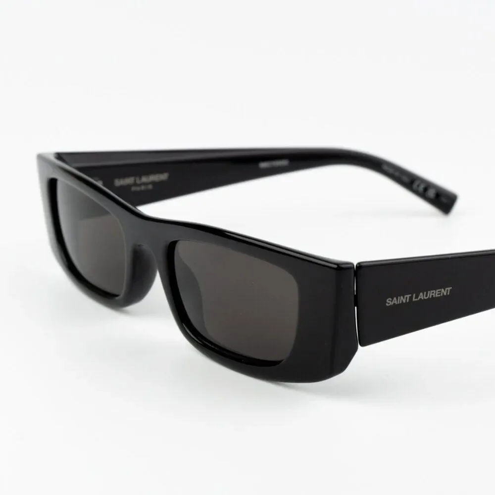 NEW Saint Laurent SL553 001 Black Grey Rectangle Unisex Sunglasses